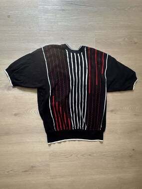 Vintage 90s Tuscan Made In Italy Abstract Striped Pattern Knit Sweater Medium